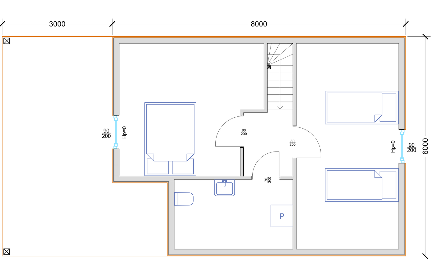 Crocus wooden house - roof plan