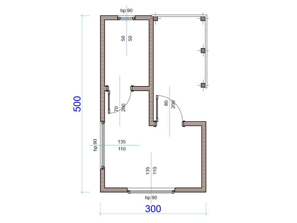 Kļavu koka māja 15–25 m²
