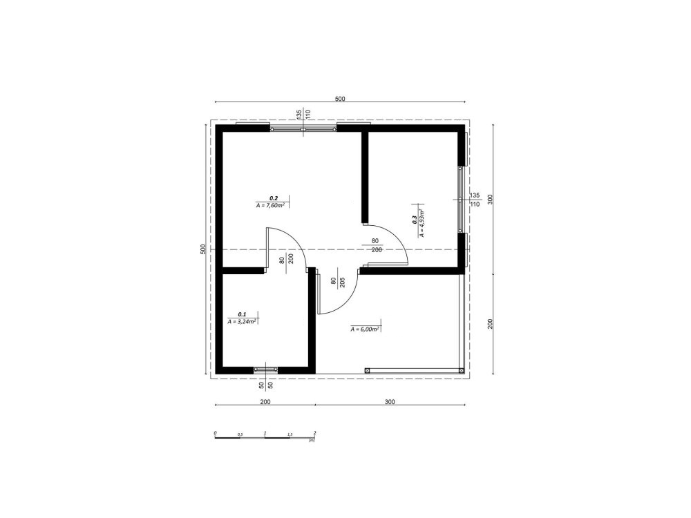 Kļavu koka māja 15–25 m²