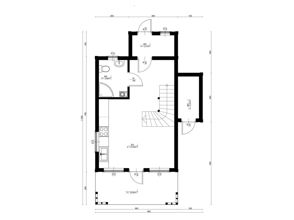 Meadowview Lodge wooden garden lodge - technical drawing