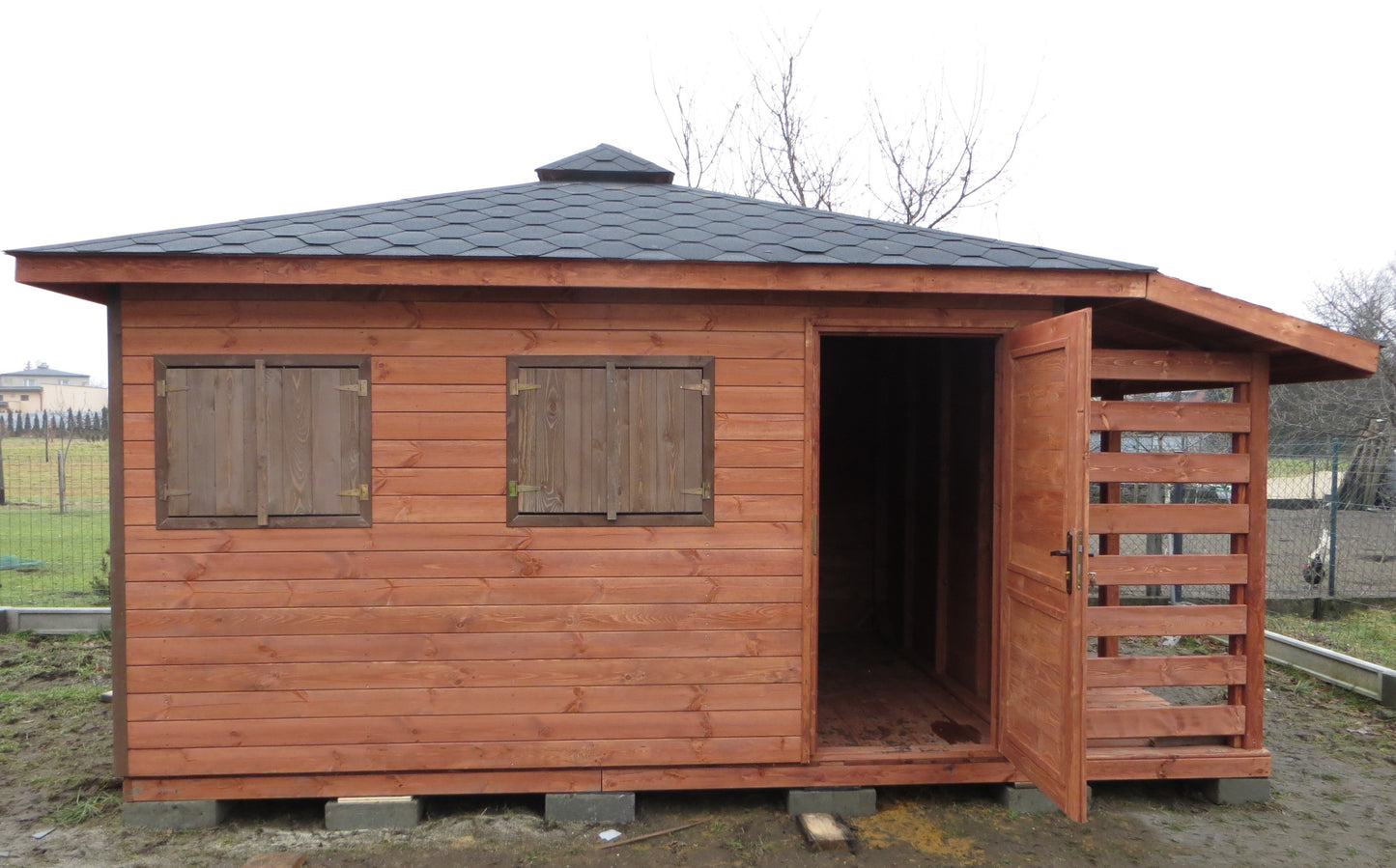 Garden Shed N4 (4m x 4m) + Woodshed