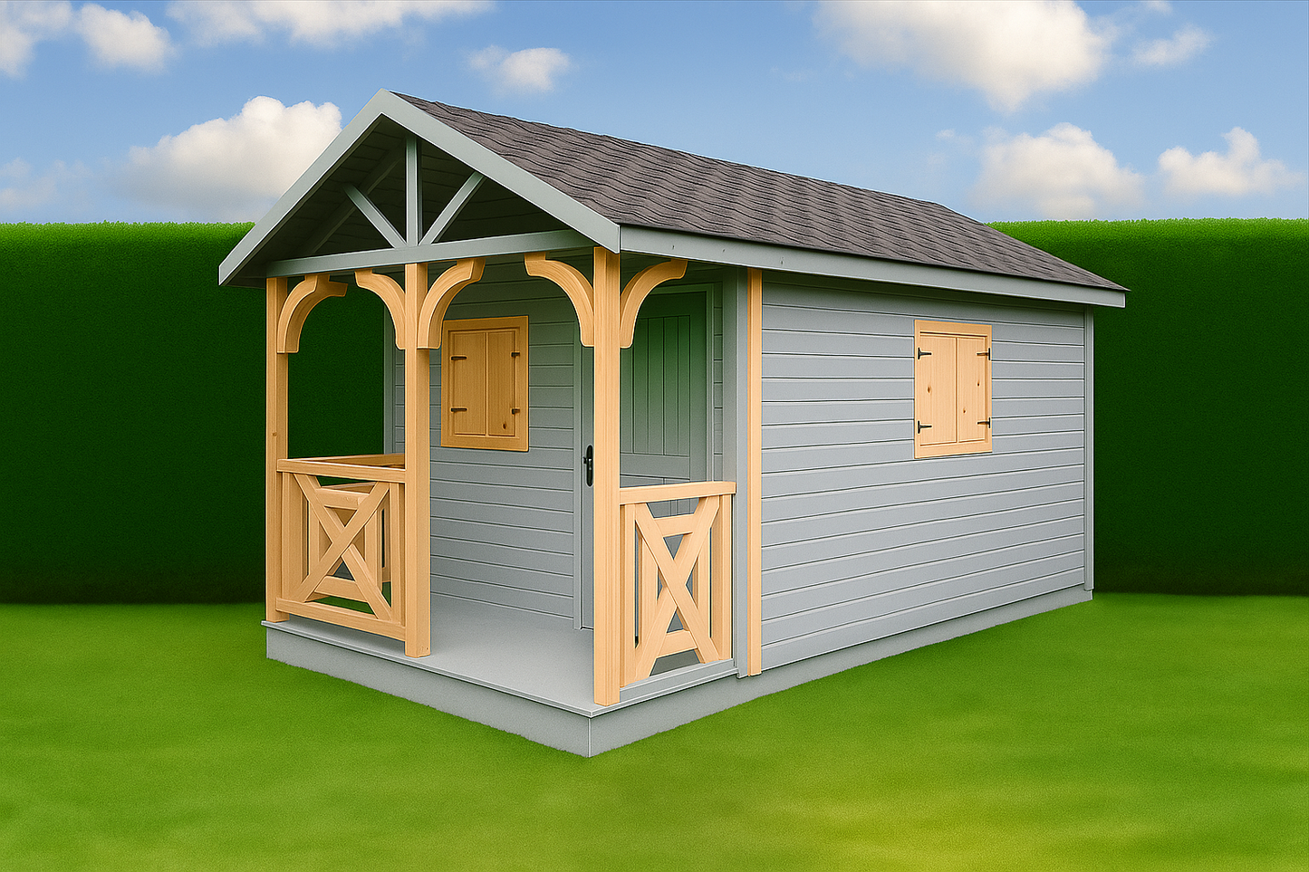 Garden Shed N5a (3m x 3m) + Terrace