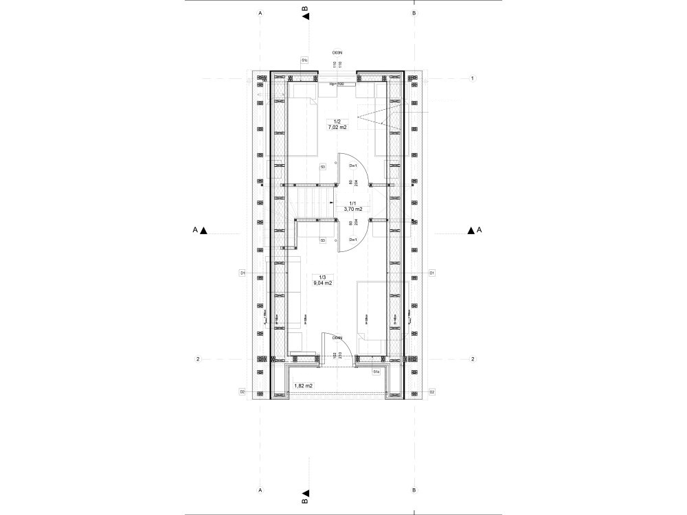 Pino barn-style wooden house - elevation drawing