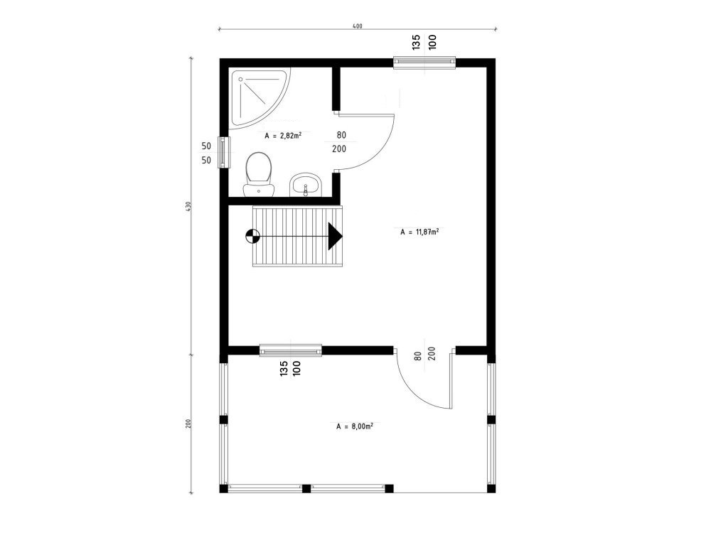 Rowan koka māja 16-30m²