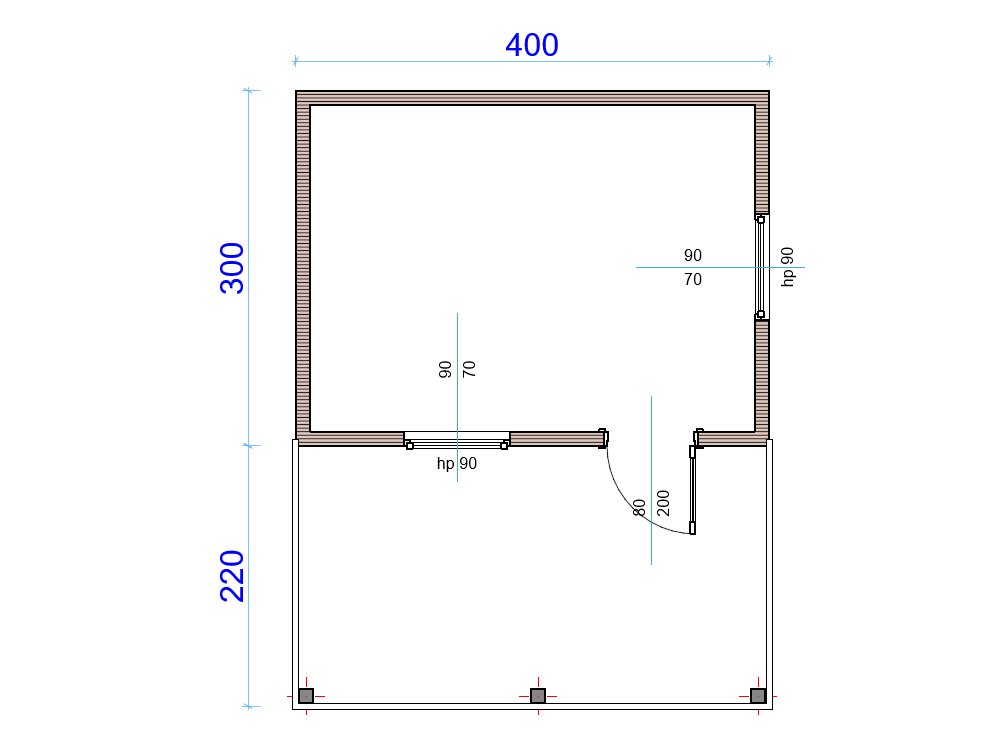 Thornfield Lodge wooden garden house floor plan