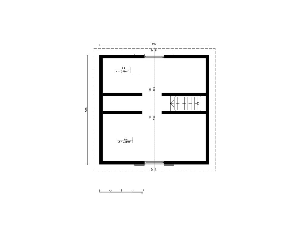 Willow wooden house - elevation drawing