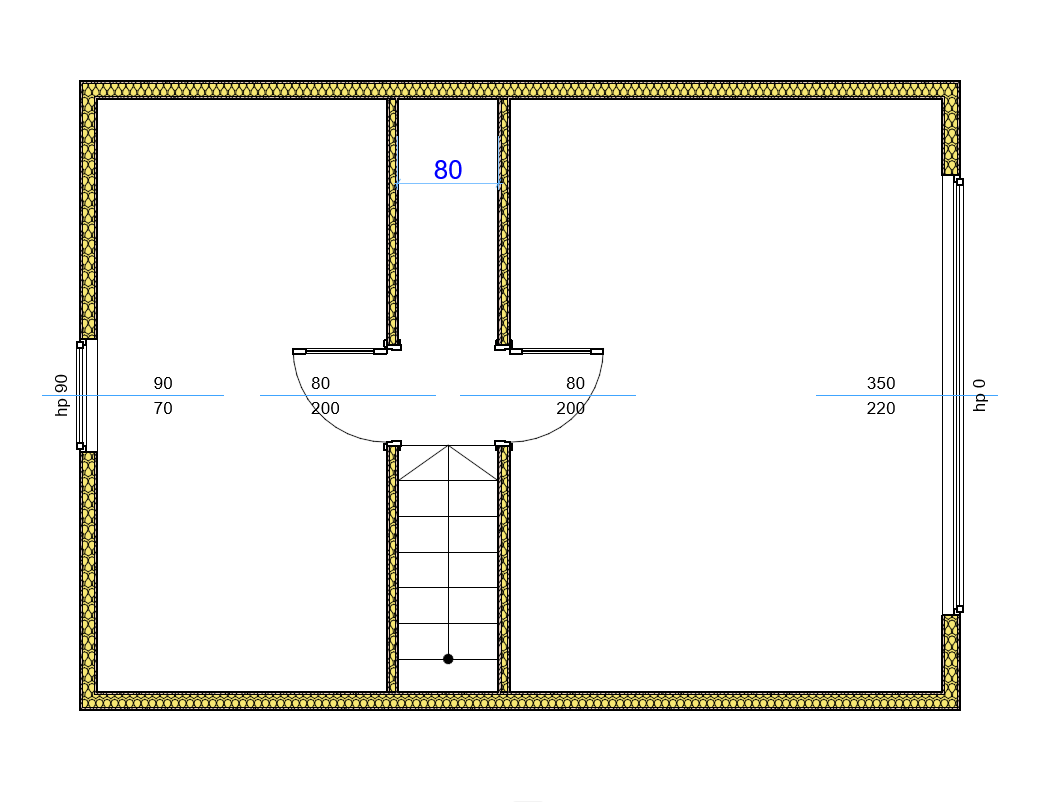 Willow Modern W1 wooden house - sectional drawing