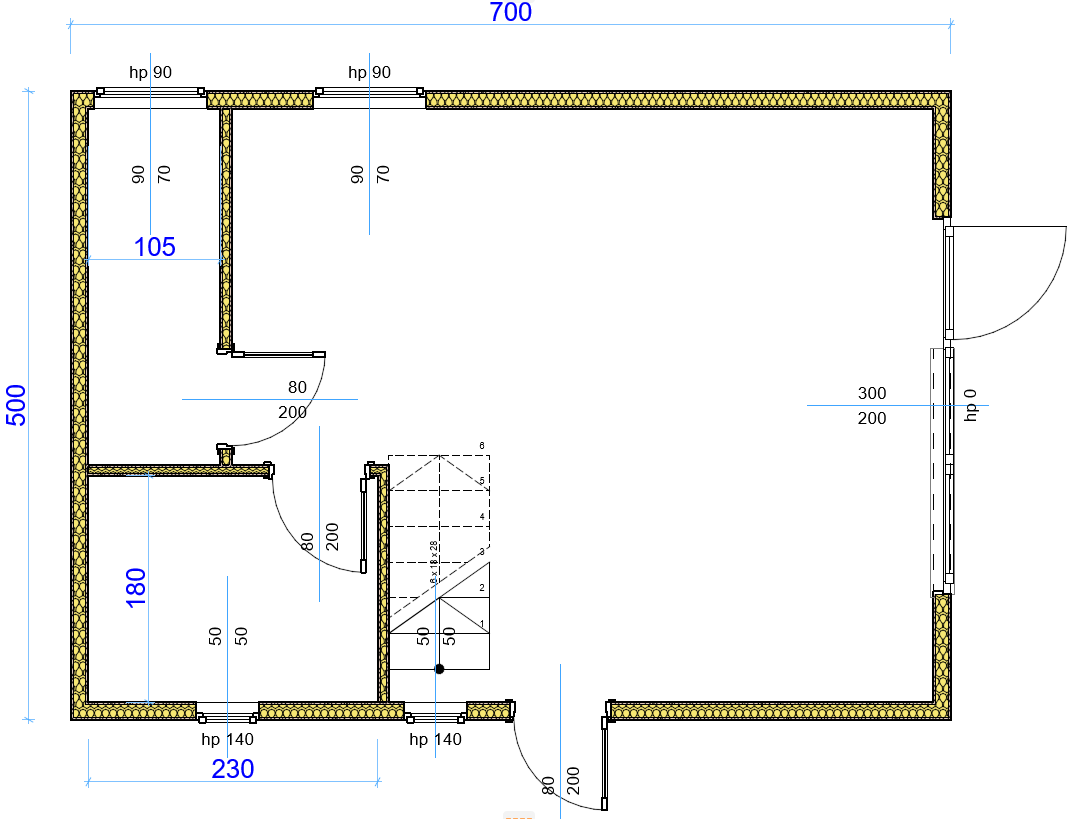 Willow Modern W1 koka māja – 5 × 7 m | 35 m²