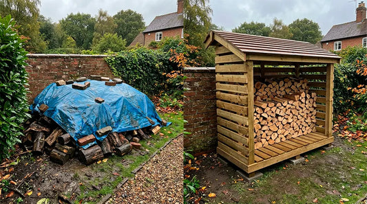 Proper firewood storage in a UK garden
