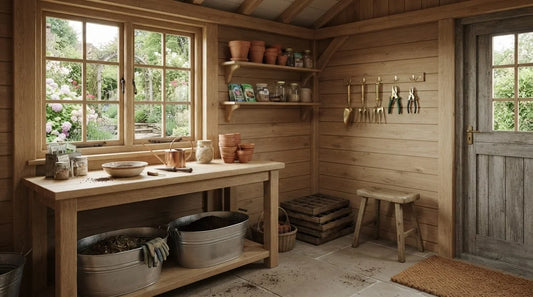 Garden shed for plant work in the UK