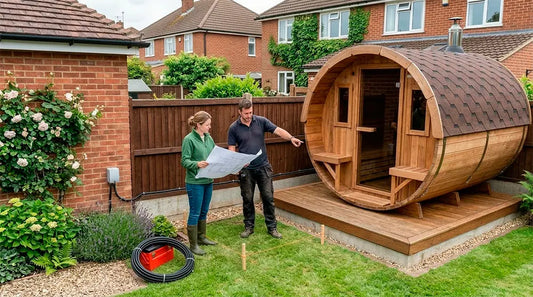 Home sauna installation planning in a UK garden
