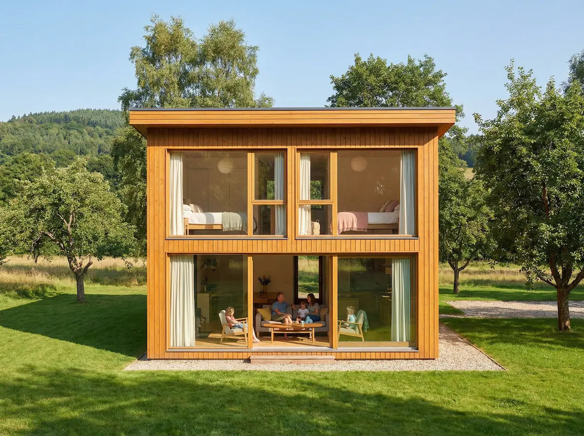 Two storey timber family house with open plan living UK