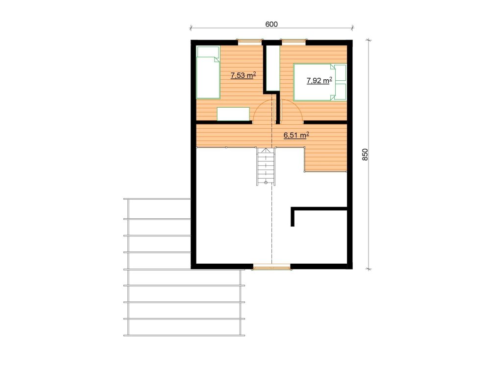 Hazelwood Wooden House – 6 x 8.5m | 51.10m²