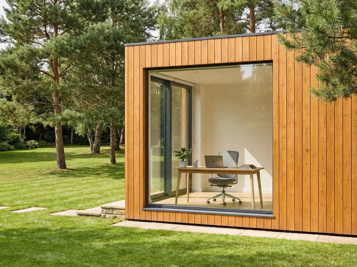 Wooden garden office building for remote work UK