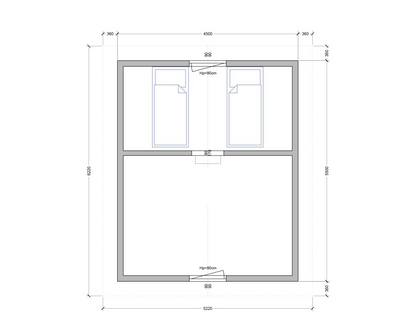 Loftwood koka māja A1 4,5 × 5,5 m | 35 m²