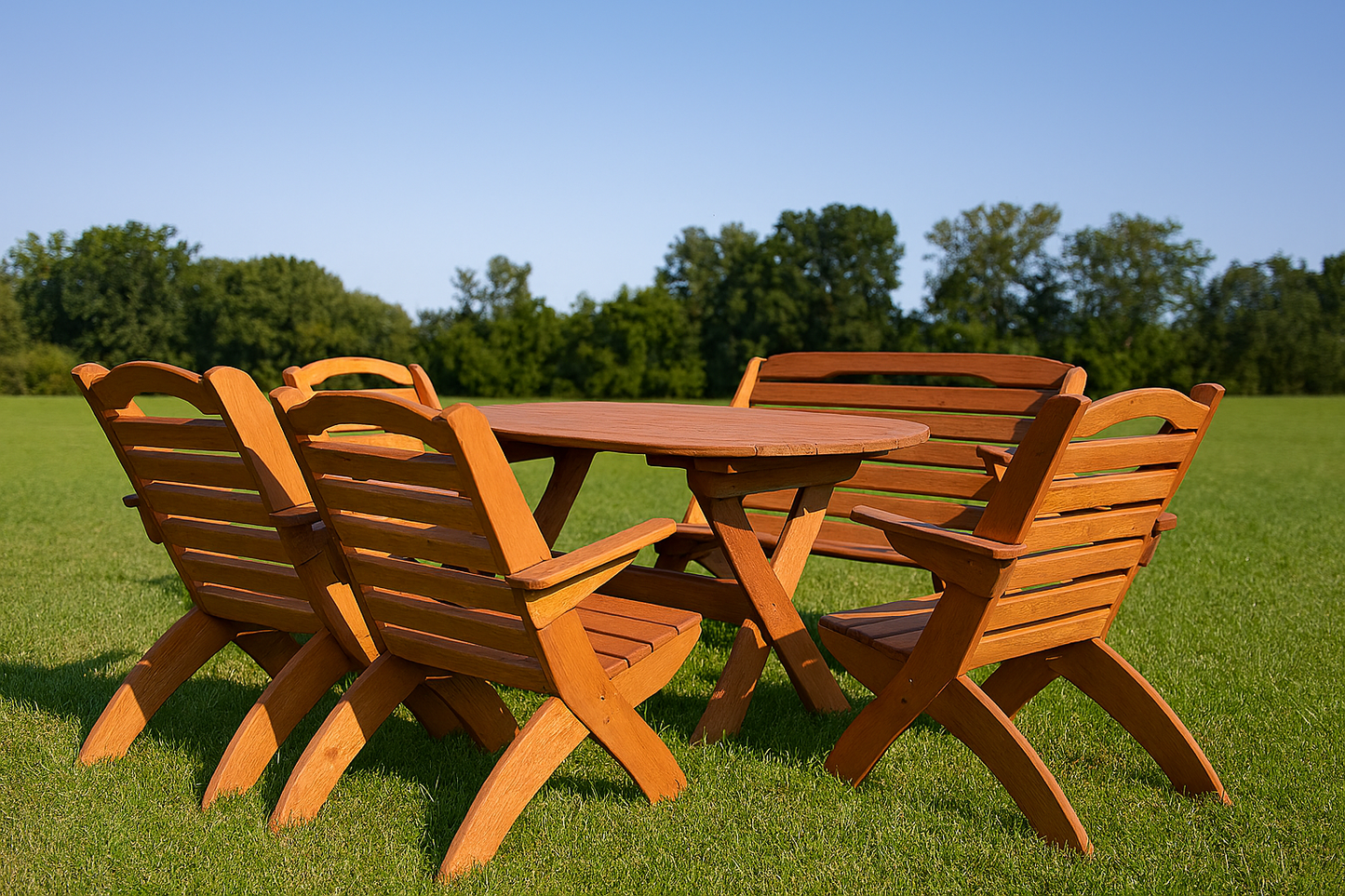 M2 Folding Profiled Garden Furniture Set