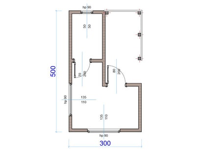 Kļavu koka māja 15–25 m²