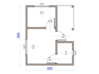 Kļavu koka māja 15–25 m²