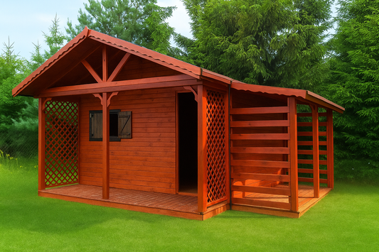 Garden Shed N6 (3m x 2m) + Terrace + Woodshed