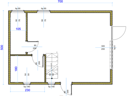 Willow Modern W1 koka māja – 5 × 7 m | 35 m²