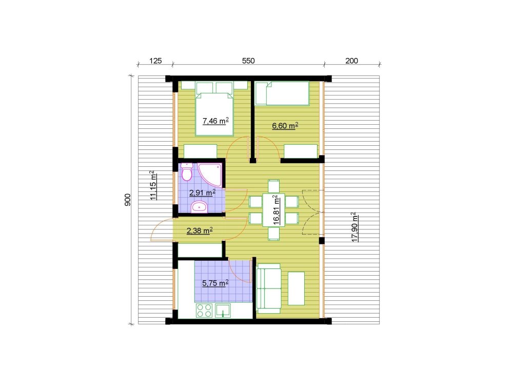 Willowbrook Wooden House – 5.5 x 9m | 41.91m²