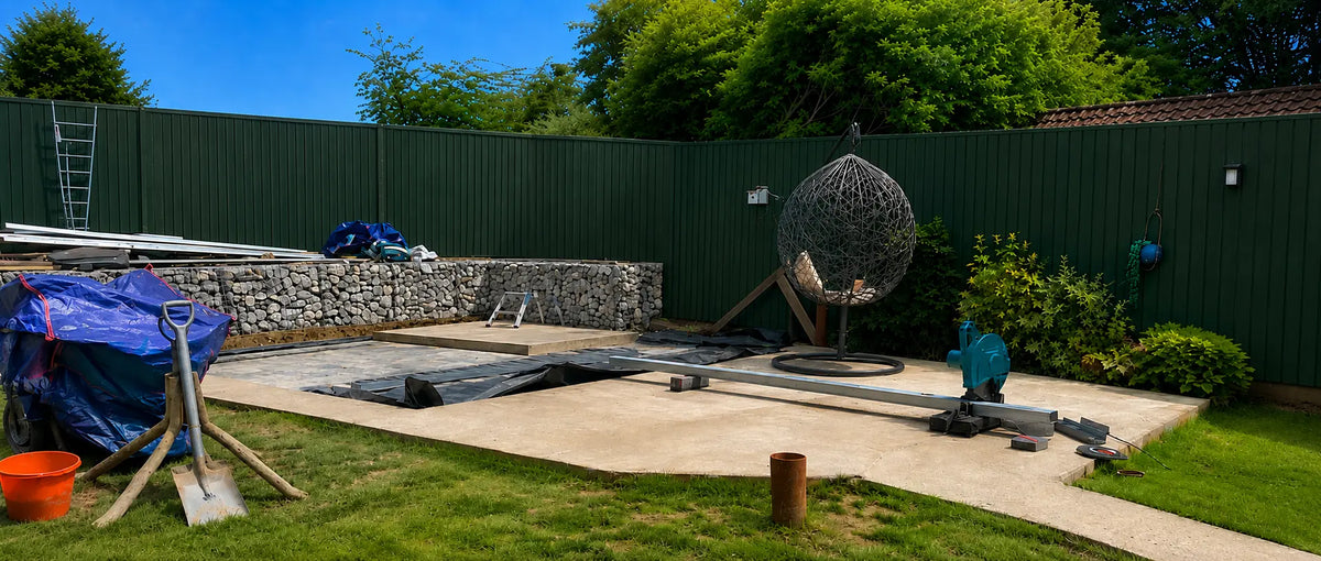 Finished concrete base prepared for the construction of Woodera’s first garden sauna.