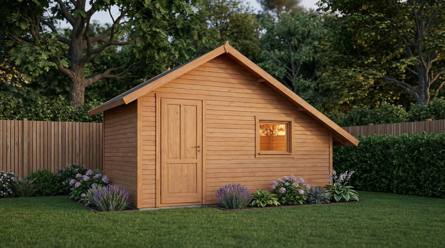 Ashford Cabin by Woodera traditional timber garden cabin with gable roof