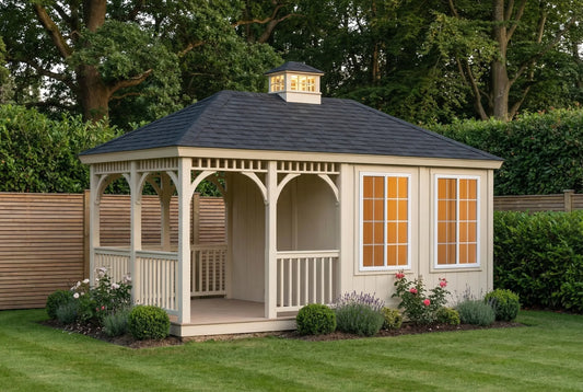 Cedar Hill Lodge by Woodera – classic timber garden lodge with covered veranda