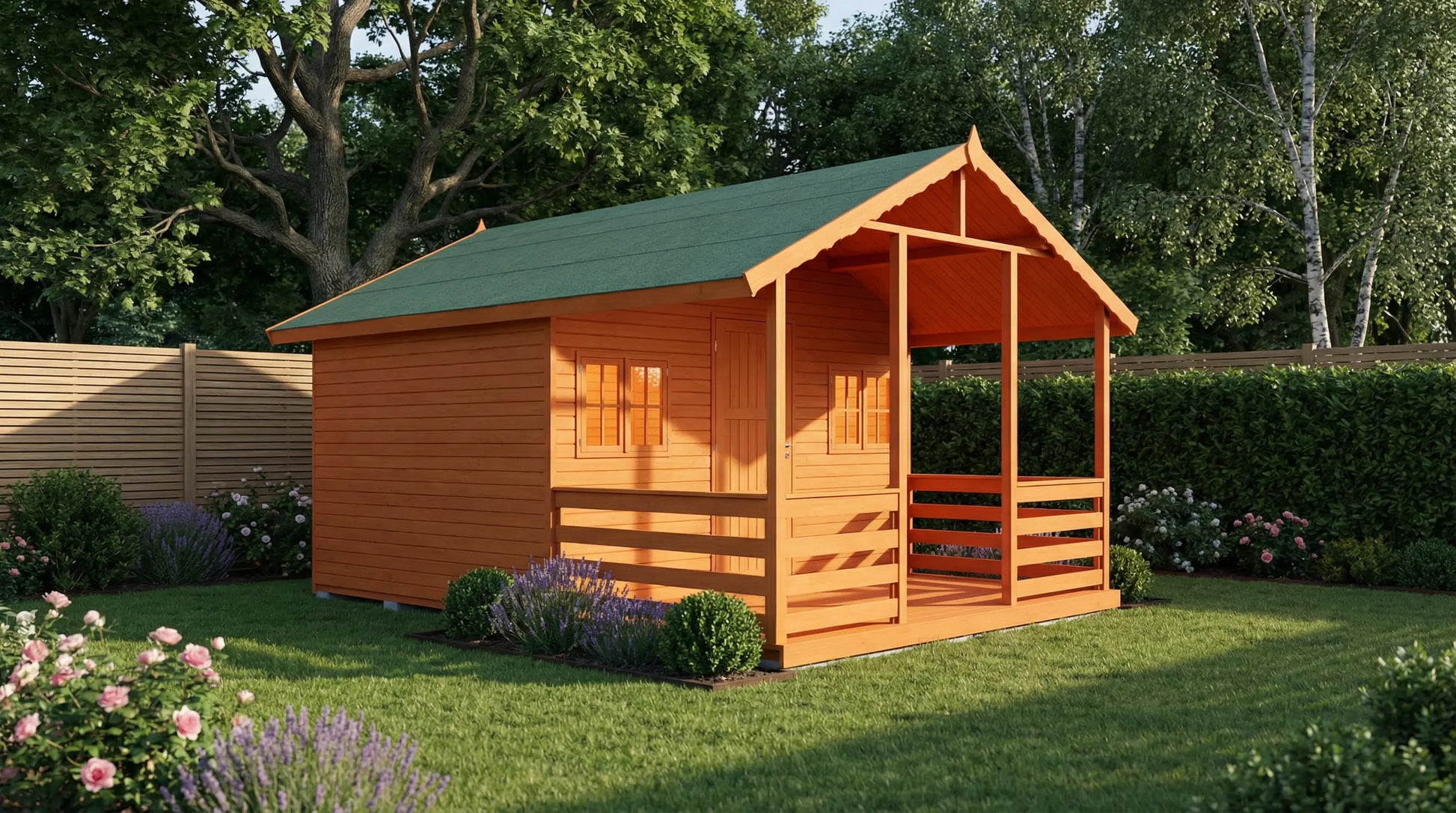 Fernwood Cabin by Woodera traditional wooden garden building with front porch
