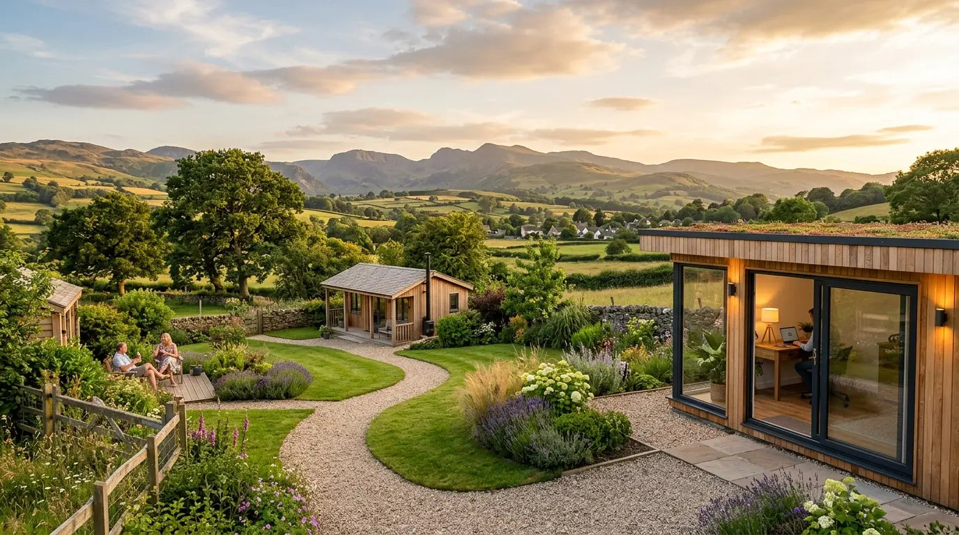 Contemporary timber homes in landscaped countryside setting UK