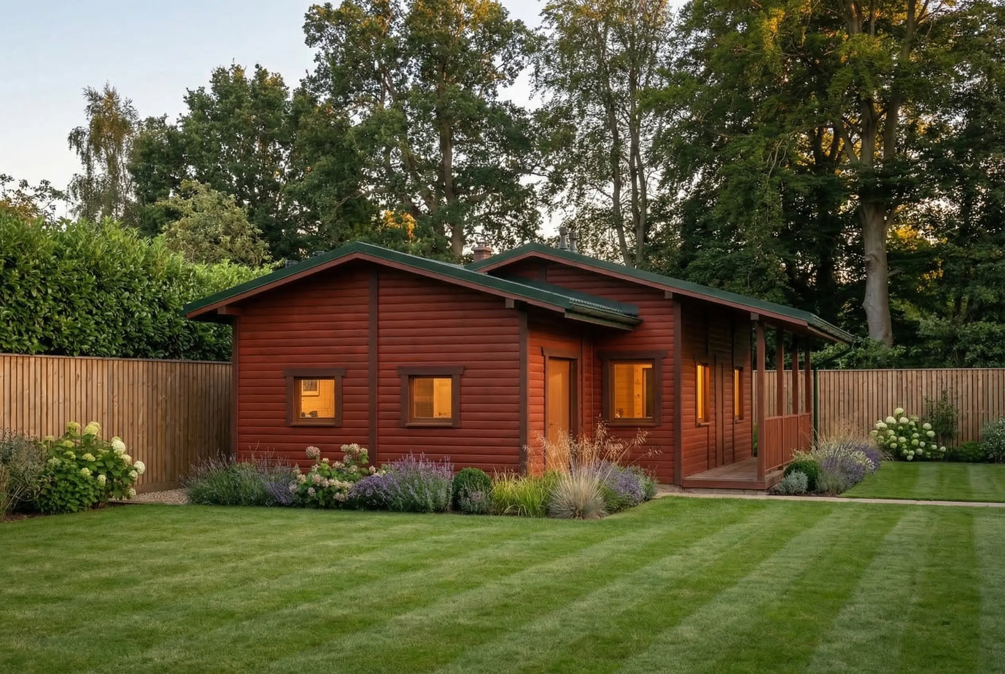 Wildewood Lodge by Woodera – modern timber garden lodge with covered veranda