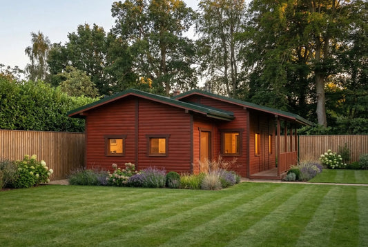 Wildewood Lodge by Woodera – modern timber garden lodge with covered veranda