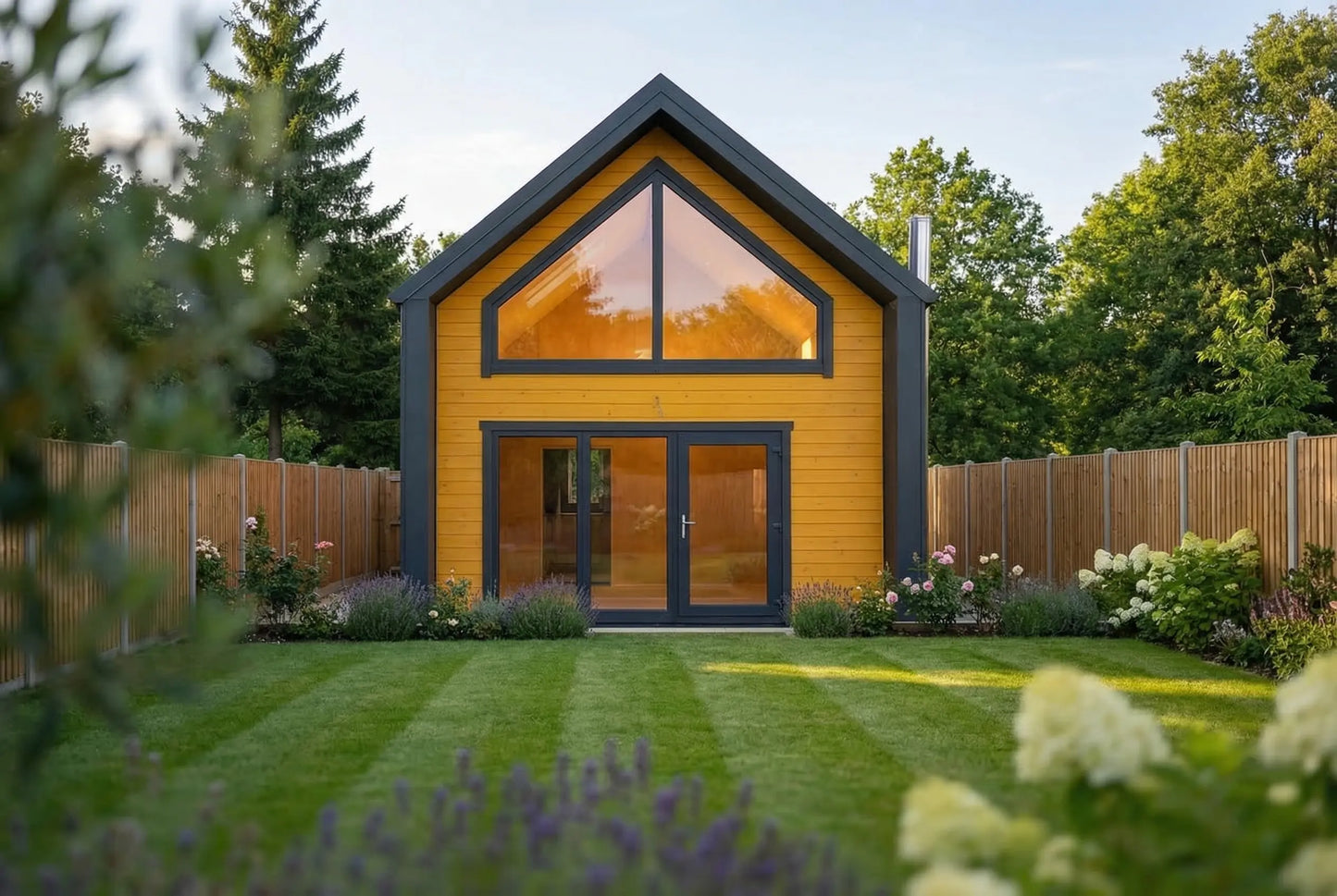 Willow Modern W1 by Woodera – contemporary timber garden house with panoramic window