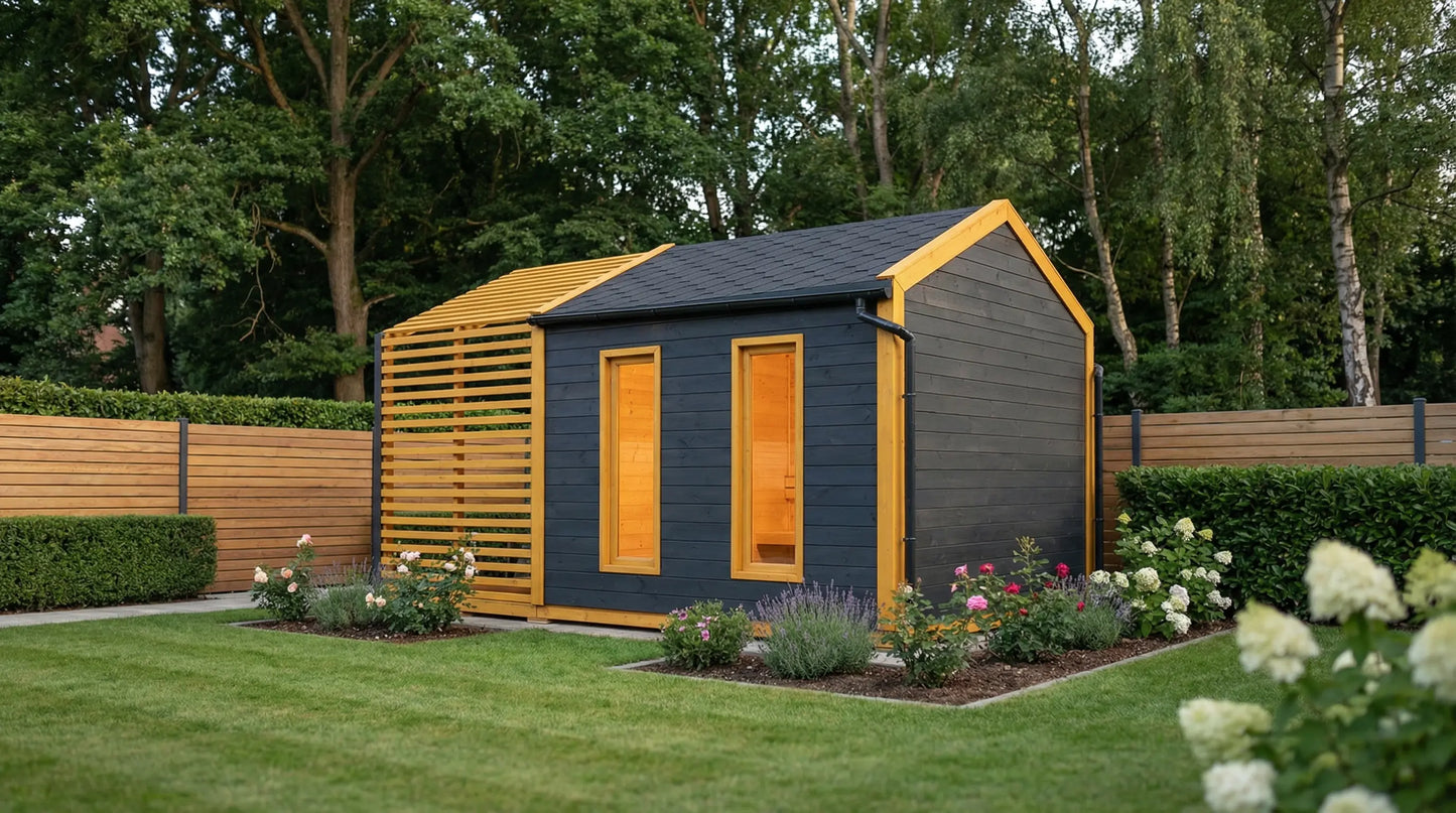 Windsor by Woodera modern garden room with large glazed panels