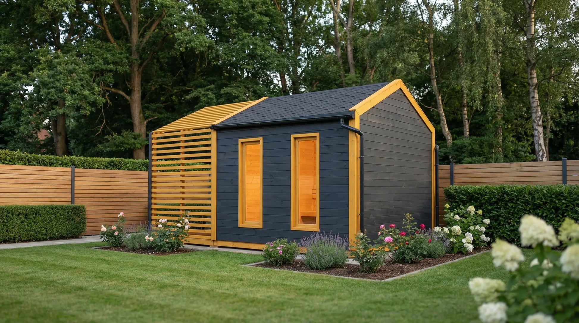 Windsor by Woodera modern garden room with large glazed panels